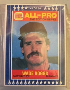 1987 Burger King All-Pro 2nd Series 20 Card Set Boggs Clemens Schmidt Valenzuela