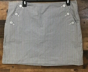 NWT Tommy Hilfiger Seersucker Skirt Women 16 Nautical Beach Coastal Boho Striped - Picture 1 of 7