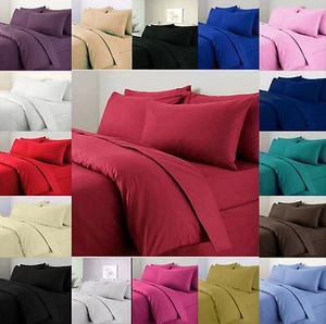 Juego de ropa de cama y funda de almohada teñida lisa individual doble King Super King - Imagen 1 de 17