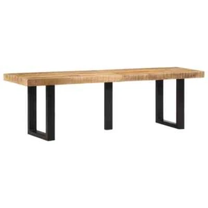 vidaXL Bench 160 cm Solid Rough Wood Mango and Steel UK - Picture 1 of 11