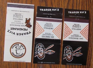 TIKI BAR MATCHCOVERS: TRADER VIC'S POLYNESIAN FOOD SAN FRANCISCO CALIFORNIA -C24 - Picture 1 of 1