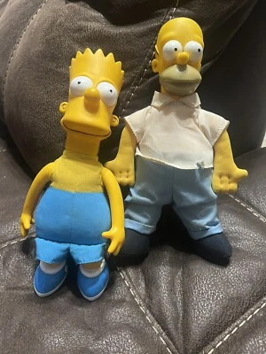 The Simpsons Bart & Homer Simpson 10'' 12''  90s Vintage Toy - Image 1 of 4
