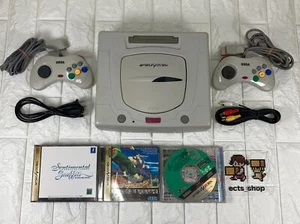 Console Sega Saturn Bianca Versione Giapponese HST-3220 Giochi 3 Funziona #SS01W - Foto 1 di 9