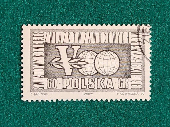 Poland 1961 'Fifth World Congress of Trade Unions'   Scott #1020- Used - Image 1 of 1