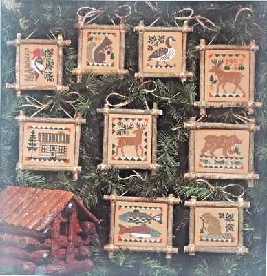Prairie Schooler 38 "Prairie Lodge" Cross Stitch Chart 10 Designs Ornaments - Image 1 of 4