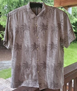Camicia hawaiana Tommy Bahama 100% seta uomo taglia media twill palma nuova con etichetta nuova - Foto 1 di 10