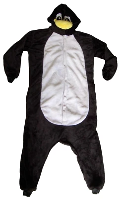 Penguin Costume 1-Piece Black White Plush Adult Size Small Arctic Bird HALLOWEEN - Image 1 of 4