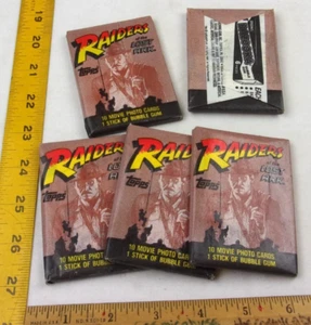 Lote de 5 cartas coleccionables Raiders of the Lost Ark Indiana Jones Topps 1981 - Imagen 1 de 2