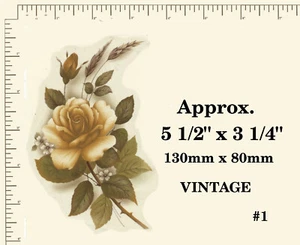 CERAMIC DECALS. VINTAGE. Waterslide Yellow rose and bud. Flowers. Floral. - Picture 1 of 5