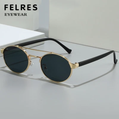 Gafas de sol redondas ovaladas de doble puente para hombres mujeres gafas de sombra al aire libre UV400 Foto 1 de 4