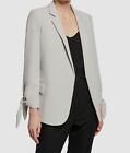 $725 Lafayette 148 New York Womens Gray Bria Tie Sleeve Open Front Blazer Size 2