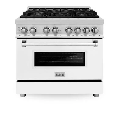 ZLINE 36" Aço Inoxidável DUAL FUEL Queimador a Gás/Forno Elétrico Faixa RA-WM-36 - Imagem 1 de 4