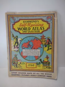 1940 Hammonds Self-revising World Atlas And Gazetteer Condition Issues *Read* - Picture 1 of 11