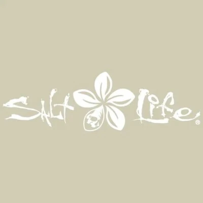 AUTHENTIC SALT LIFE Salt Life Decal - 12" Medium Surface Mount Sticker - Plumeria - White SAD974