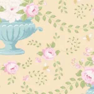 Quilting Patchwork Sewing Fabric TILDA HAPPY CAMPER FLOWERBEES EGGNOG 50x55cm FQ - Picture 1 of 3