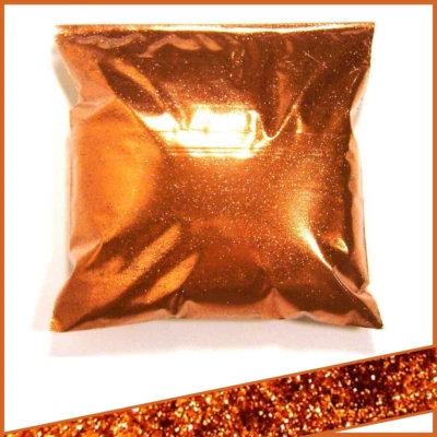 Escamas de metal fino naranja brillante de 0,008" de 9 oz (266 ml), escamas aditivas de pintura premium Foto 1 de 4