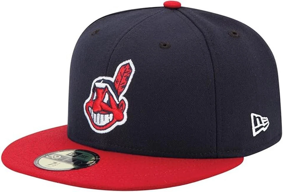 New Era Authentic MLB Cleveland Indians Wahoo Guard Navy/Red 59Fifty Fitted Hat - Image 1 of 4