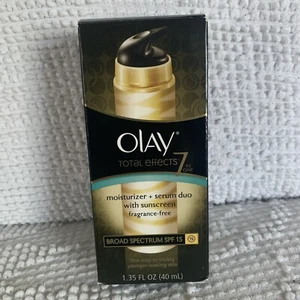 OLAY Total Effects 7in1 Moisturizer Serum Duo SPF 15 Fragrance-Free 1.35oz NEW - Picture 1 of 10