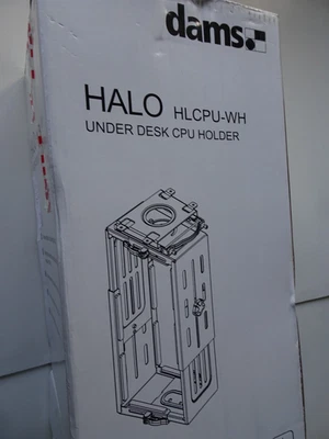 Halo HLCPU-WH. 4-Sided Under Desk CPU Holder with 360º Rotation. Free UK P&P. - Image 1 of 4