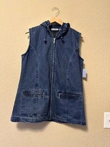 Chaqueta Chaleco con Capucha Denim Pequeño Estilo Norte Para Hombre Verde Forrada a Cuadros - Imagen 1 de 8