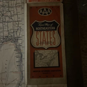 1942 AAA Northeastern States United States Road Map: 37.5 x 24 USED - Picture 1 of 13