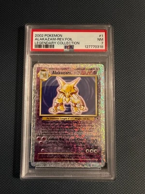 PSA 7 Near Mint Reverse Holo Legendary Collection Alakazam 1/110 Pokemon Card - Image 1 of 2