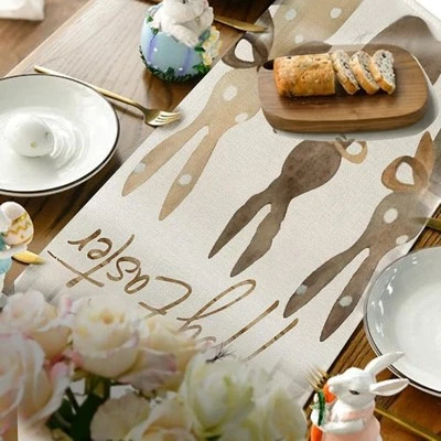 Creative Plaid Bunny Table Runner for a Playful Touch in Your Dining Area - Image 1 of 4