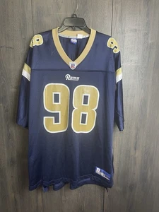 Vintage Reebok NFL St Louis Rams Grant Winstrom #98 Jersey Adult XL Blue - Picture 1 of 10