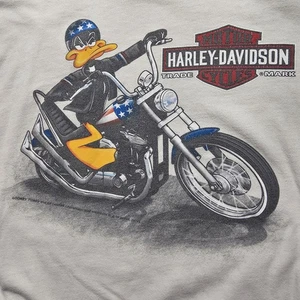 Harley-Davidson Looney Tunes Daffy Duck T-Shirt Men’s 2XL White Made in USA 2015 - Picture 1 of 12