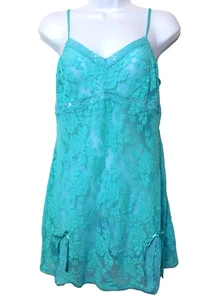 Victoria's Secret Babypuppen-Nachthemd durchsichtig Spitze L Stretchschleifen kokett Schlupfkleid - Bild 1 von 8