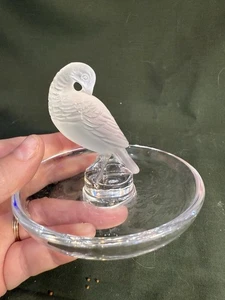 Lalique France Taube Rebhuhn Kristall Ring Schale mattiert signiert - Bild 1 von 4
