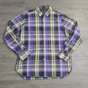 Polo Ralph Lauren italienisches Stoffhemd Herren Gr. Medium Button Down lila kariert - Bild 1 von 12