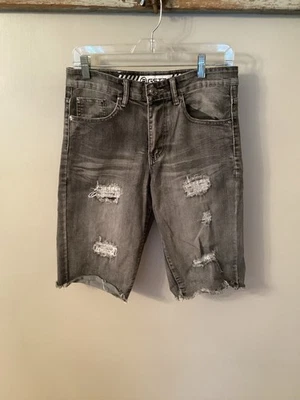 G STAR RAW PARA HOMBRE 30 PANTALONES CORTOS GRIS DENIM DESGASTADO JEAN SHORTS Foto 1 de 4