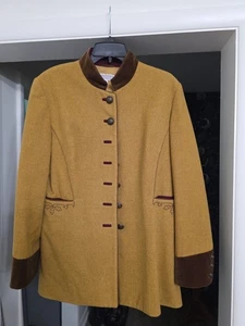 BLAZER DE LANA SUSANNE V DORNBERG COUNTRY CLASSICS L DORADO MARRÓN TERCIOPELO ACC ALEMANIA - Imagen 1 de 15
