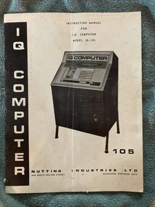 1968 IQ Computer Model IQ-105 Service Instruction Manual Nutting Ind. Milwaukee - Afbeelding 1 van 13