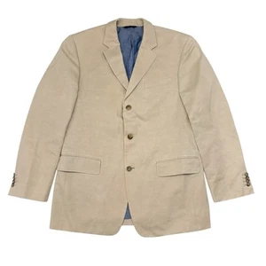 Banana Republic Blazer Jacket Mens Size 42 R Modern Fit Tan Linen Blend Career - Picture 1 of 12