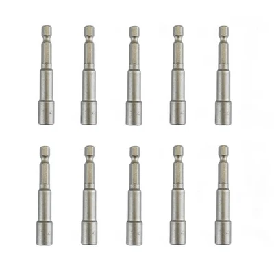 10Pcs 1/4'' Hex Shank Magnetic Power Nut Driver Bit Sets, Quick Change Socket Nu - Image 1 of 4