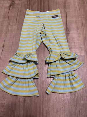 Matilda Jane Lemongrass Bennys Paint By Numbers Ruffled Legging Pants Size 4 - Image 1 of 4