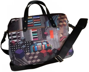 PAUL SMITH MULTICOLORE TESSUTO LEGGERO FOLIO GEO MINI BORSA STAMPA RARA NUOVA CON ETICHETTE - Foto 1 di 12