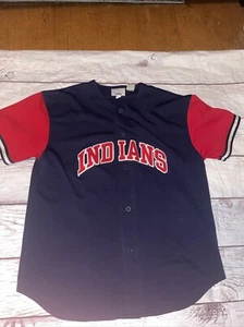 Vintage Starter CLEVELAND INDIANS Jersey XL DAVID JUSTICE #23 Red Sleeves - Picture 1 of 8