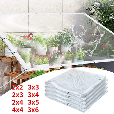 Wasserdichte 100% Transparente Plane mit Ösen Schutzplane LKW Folie Klare Garten