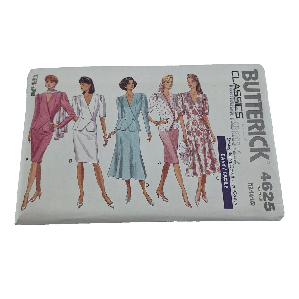 Butterick 4625 Vtg Top-Skirt & Scarf with variations Pattern Sz 12-16 UC - Image 1 of 4