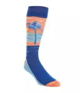 Italy Cremieux Mens Beach scene Dress Socks Cotton Blend Blue SIZE:6-12.5 - Picture 1 of 1