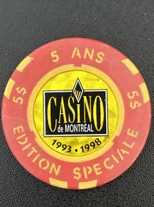 $5 Casino de Montreal Canada special edition chip 5 Year Anniversary Rare - Picture 1 of 3