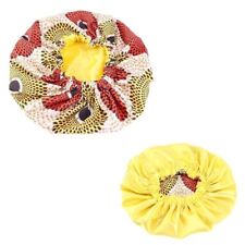 US Yellow Women Satin Night Sleep Cap Hair Satin Reversible Hat Silk Head LARGE