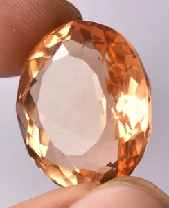 AAA+ Großer Pfirsich Topas 87,80 Ct. Oval geschliffener loser Edelstein Geschenk für Frauen/Sie - Bild 1 von 6