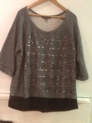 Victoria's Secret Gris Jaspeado Lentejuelas Pequeñas Terry Francés Interior Sudadera L Foto 1 de 4