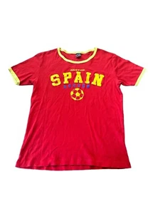 Roott+co Spain Soccer Red T-Shirt w Yellow Trim Size M - Picture 1 of 7
