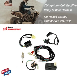 For Honda FourTrax 300 TRX300FW 4x4 CDI Ignition Coil Spark Plug Wire Harness - Picture 1 of 10