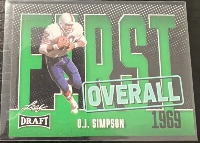 2023 Leaf Draft First Overall Green #1 O.J. Simpson USC/Bills/49ers - Imagem 1 de 2